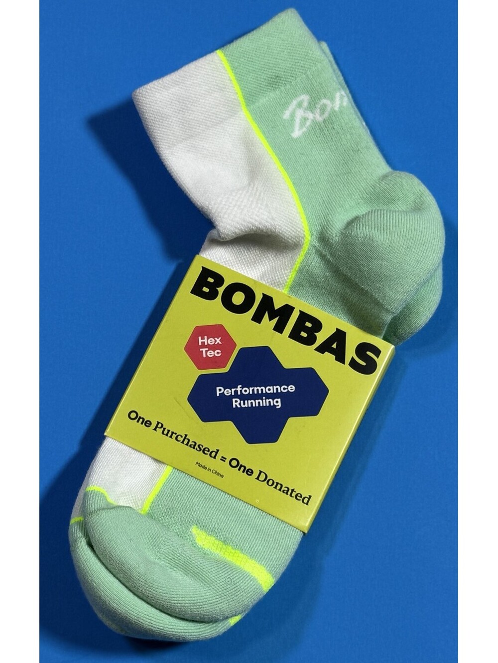 Bombas Performance Running Hex Tec Quarter Socks Size Large W (11-13) M(9.5-13)